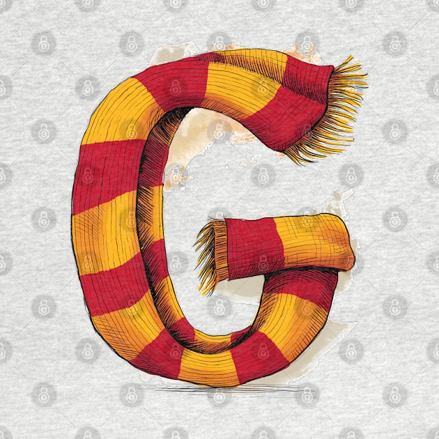 Striped Scarf shaped like the letter G - Fantasy by Fenay-Designs